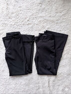 Express Y2K Bundle: Editor Pinstripe & Flare Leg Trousers | Size 6 / 5/6